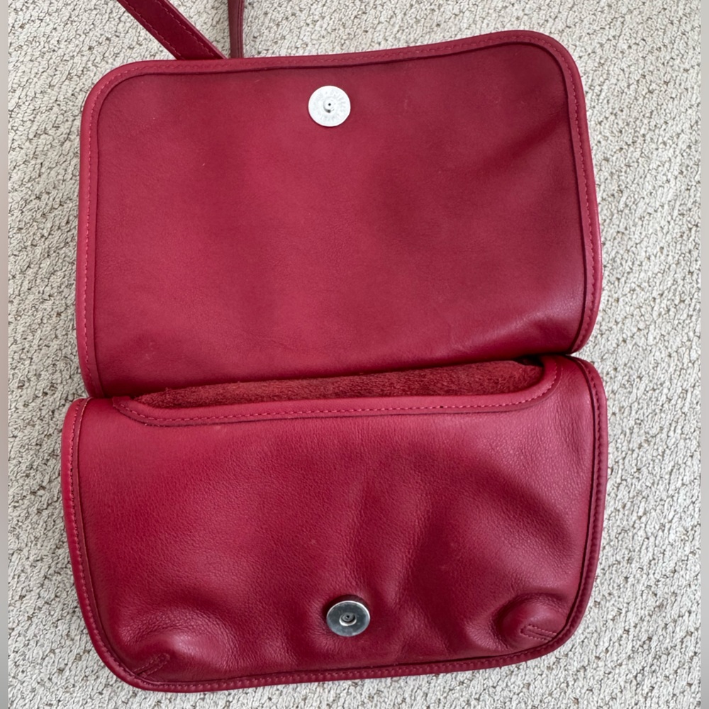 Coach Red Mini Hippie Flap Slim Saddle Bag 9142 Costa Rica Leather Shoulder Bag - Picture 6 of 7